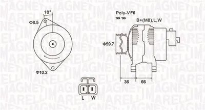 Alternator (14v, 100a) Opel Combo, Combo Tour, Corsa C, Meriva a 1.7d Dupa 2003