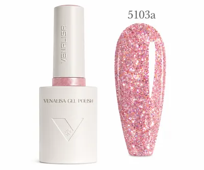 Oja Semipermanentă Venalisa 5103A Roz Glitter Multicolor