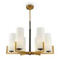 Lustra Fortano - H(min) 530mm, H(max) 754mm, ⌀ 670mm , White, 6 X E27 (40W), Metal, Glass, IP20, 5.5kg
