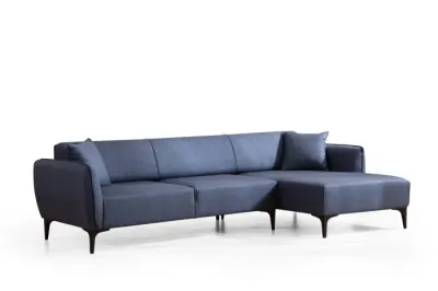 Coltar fix BELISSIMO, colt dreapta, albastru, 270x95x67 cm