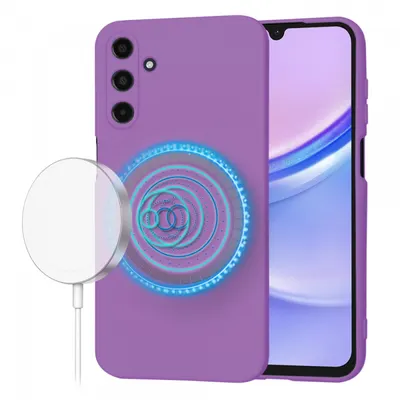 Husa MagSafe pentru Samsung Galaxy A15 A155, Techsuit, SoftFlex, Mov