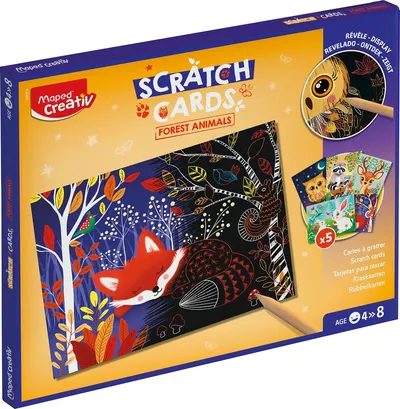 Imagini scratch Maped - Animale de pădure, 5 buc