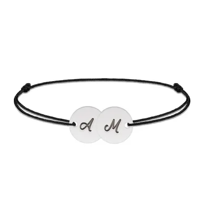 Penny - Bratara personalizata snur doi banuti din argint 925