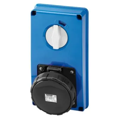 Priza industriala cu interblocaj verticala - WITHOUT BOTTOM - WITHOUT FUSE-HOLDER BASE - 3P+E 63A 480-500V - 50/60HZ 7H - IP67