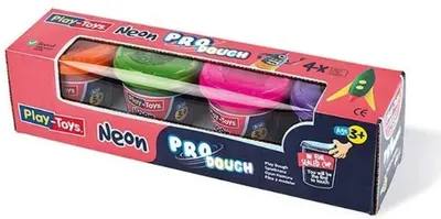 Plastilina Play-Toys - Culori neon, 4 х 50 gr.