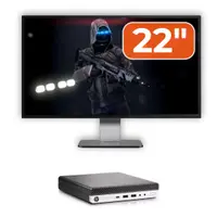 Pachet Calculator Second Hand HP EliteDesk 800 G5 Mini PC, Intel Core i5-9500T 2.20 - 3.70GHz, 8GB DDR4, 256GB SSD + Monitor 22"