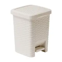 Coș cu pedale pentru baie Addis Rattan Pedal Bin Calico, 6 l, crem