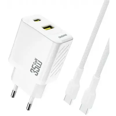 Incarcator Retea Cu Cablu USB-C Dudao A27Max, 35W, 1 x USB-A - 1 x USB-C, Alb