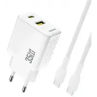 Incarcator Retea Cu Cablu USB-C Dudao A27Max, 35W, 1 x USB-A - 1 x USB-C, Alb