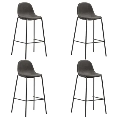 vidaXL Scaune de bar, 4 buc., gri închis, material textil