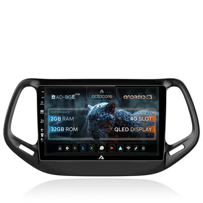 Navigatie Jeep Compass (2016+), Android, E-Octacore 2GB RAM + 32GB ROM, 10.1 Inch - AD-BGE10002+AD-BGRKIT287