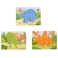 3 puzzle-uri din câte 6 piese de lemn