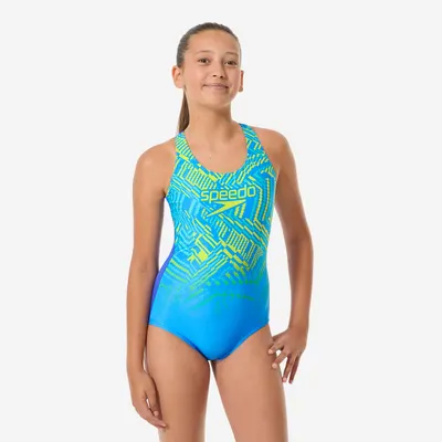 Costum întreg înot Speedo splashback Albastru fete