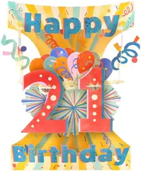 Felicitare 3D Santoro Swing - Happy 21 Birthday