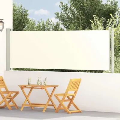vidaXL Copertină laterală retractabilă de terasă, crem, 117x614 cm