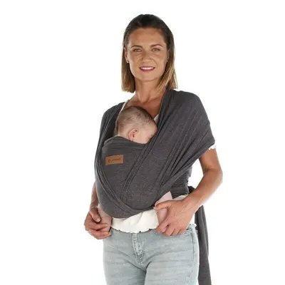 Wrap bebe, Jane, Cocoon, Ergonomic, De la nastere pana la 20 Kg, Cu multiple pozitii de purtare, Grey Land
