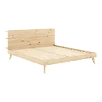 Pat matrimonial din lemn masiv de pin cu somieră 140x200 cm Retreat – Karup Design