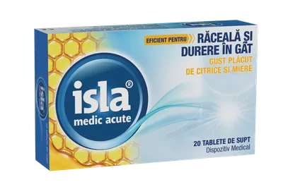 Isla Medic Acute cu gust de citrice si miere, 20 tablete de supt, Engelhard Arzneimittel