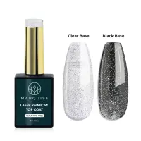 Top Coat Laser Rainbow HEMA/TPO FREE, Marquise, Argintiu, 15 ml