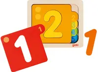 Puzzle din lemn in straturi Goki - Cifre