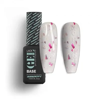 Oja Semi GELlack 2M Hema Free Milky Rubber Base with Flakes Nr. 02