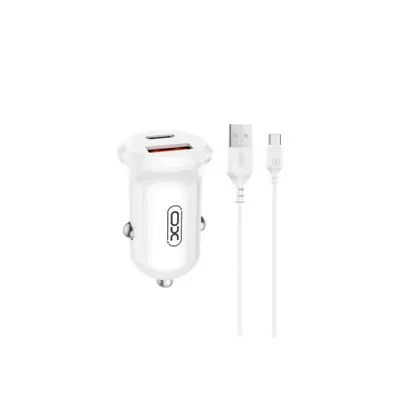 Incarcator auto mini USB 30W USB Type-C USB-A cu cablu 1m Type-C Cod: XO-CC69-NB103