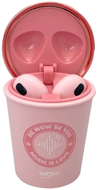 Căști pentru copii WOW Generation - Coffee Cup, wireless, roz
