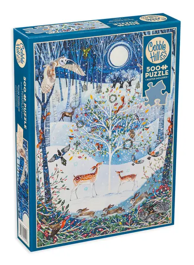 Puzzle Cobble Hill din 500 XXL de piese - Iarna în pădure