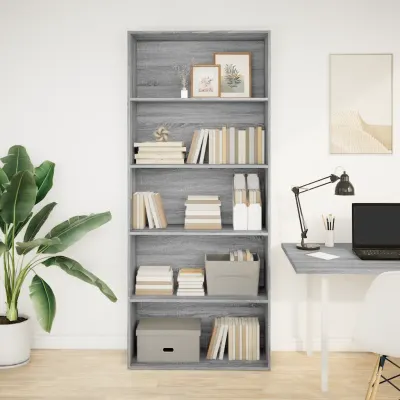 vidaXL Bibliotecă, gri sonoma, 80x30x189 cm, lemn prelucrat