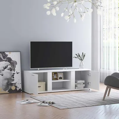 vidaXL Dulap TV, alb, 120x34x37 cm, lemn prelucrat