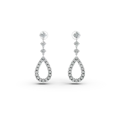 Cercei din aur alb cu diamante de 0.928ct