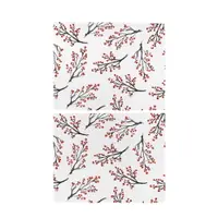Suporturi de farfurii cu model de Crăciun 2 buc 45x35 cm Rowan Berries - Butter Kings