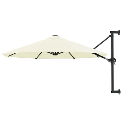 Gossi umbrela soare, montaj pe perete, stalp metalic, 300 cm, nisipiu