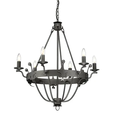 Corp de iluminat suspendat, lustra Windsor 6 Light Chandelier – Graphite