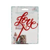Cake Topper tort mesaj roșu LOVE