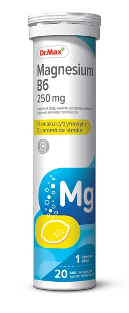 Dr. Max Magnesium B6 250mg, 20 comprimate efervescente