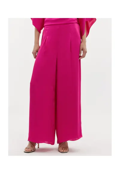 Pantaloni dama - 303838959 - Poliester - Roz - Roz