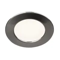 Spot incastrat, DL 126 Ceiling lights, grey recessed fitting, LED, 3000K, round, brushed metal, 2.8 W, incl. leaf springs,