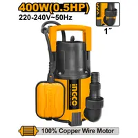 Pompa submersibila cu plutitor 400W, 117L/min, 8m, apa curata, INGCO SPC4008