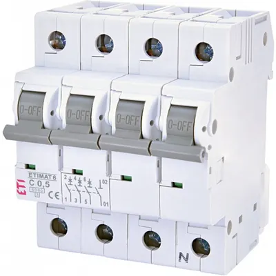 ETIMAT 6 Intrerupatoare automate miniatura 6kA ETIMAT 6 3p+N C0,5