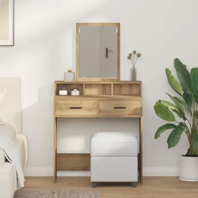 vidaXL Masă de Machiaj Stejar Artizanal 79 x 41 x 140 cm