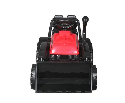 Buldozer electric pentru copii 6V cupa mobila, lumini si sunete, frana automata 87x42x44 cm Red