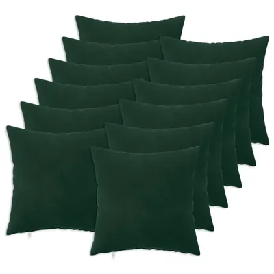 vidaXL Husă pentru pernă 12 pcs HEERLEN Verde închis 50 x 50 cm