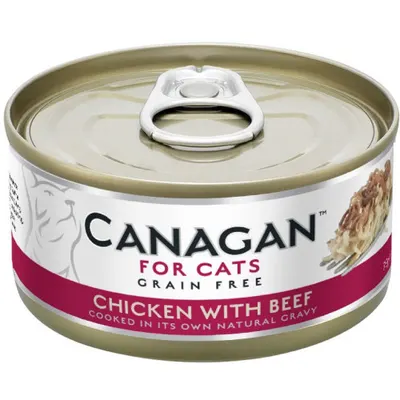 Hrana umeda pentru pisici Canagan Cat Pui si Vita 75 gr