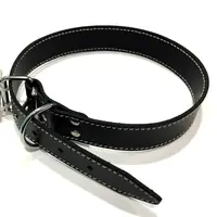 Zgarda din piele, neagra, rezistenta, 30 mm x 640 mm