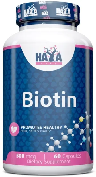 Biotin, 500 mcg, 60 capsule, Haya Labs