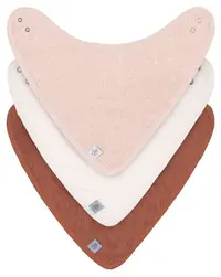 Bavetă-banderolă Lassig - Muslin, 3 bucăți, Powder Pink