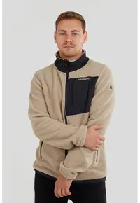 Jacheta regular fit din fleece Haven Hybrid - Maro nisip