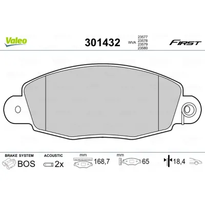 Set placute frana, frana disc VALEO 301432