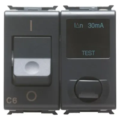 RESIDUAL CURRENT Siguranta automata - 1P+N 10A 10mA 3KA 230V - C CHARACTERISTIC - 2 module - PLAYBUS